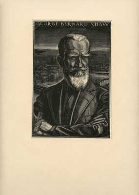 Пиков Михаил Иванович. Портрет Бернарда Шоу к кн.: Шоу Б. Избранное / Под ред. Р.М. Гальпериной. М.: Гослитиздат, 1946. 488 с., 1 л. портр.